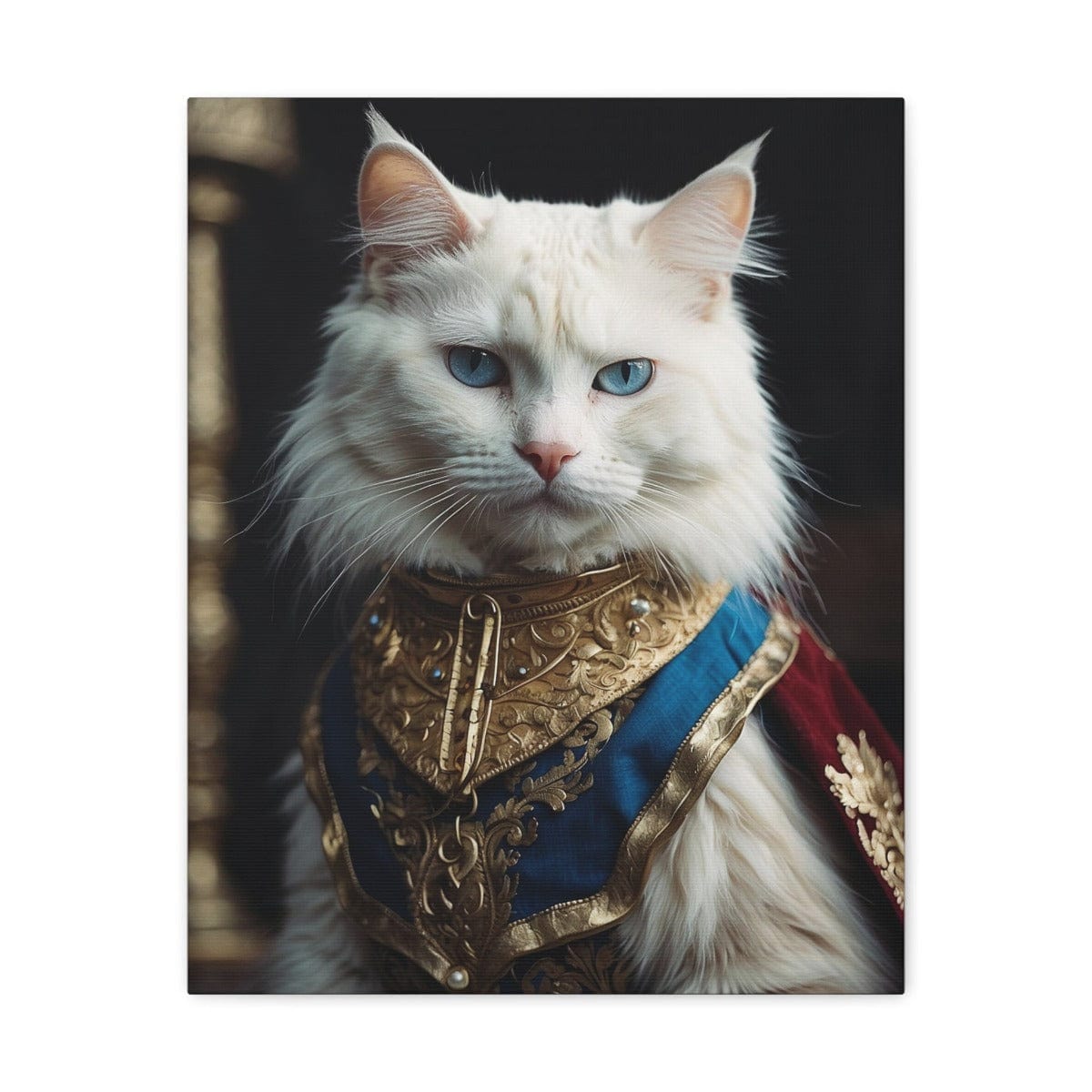 Printify Canvas 16″ x 20″ / 1.25" Canvas Wall Art, White Cat in the Guilded Age, Cat Art, Wall Art Decoration, Art Print, Canvas Gallery Wrap, Ready to Hang 65779860266711893788